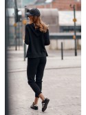 Knitted trousers + sweatshirt set, black 7503 - Online store - Boutique